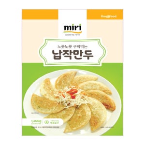 한일후드 미리 납작만두 1.2kg x 6개