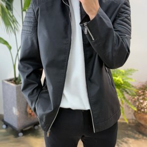 간절기 엠보싱 숄더 남자 집업 라이더 가죽 자켓
