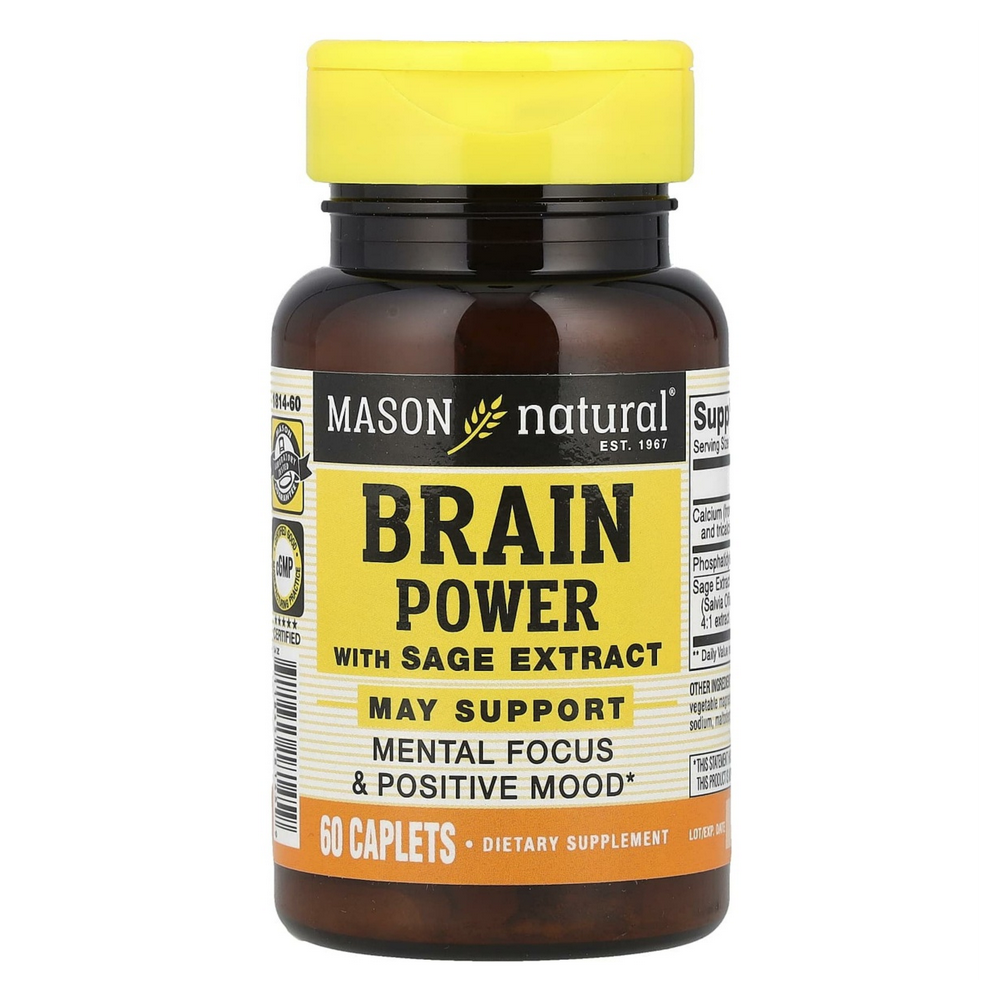 메이슨내추럴 <b>브레인 파워</b> 위드 세이지 추출 60카플렛정