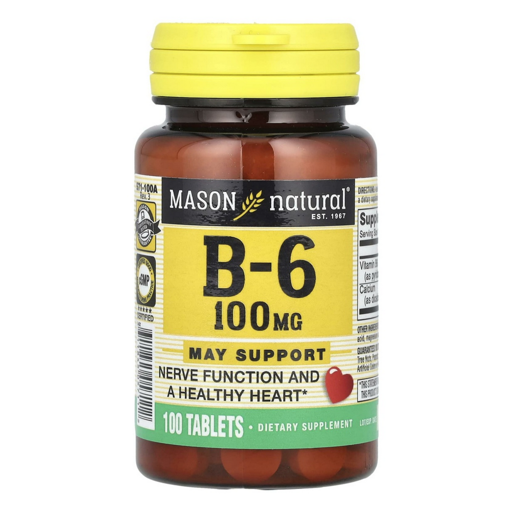 메이슨내추럴 <b>비타민B6</b> 널브펑션 100mg 100타블렛