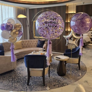 [방문수령] 헬륨 점보풍선 세트 (컨페티 마블 버블L) 호텔 웨딩 이벤트 파티 돌잔치 생일