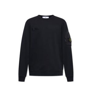 25SS 스톤아일랜드 집업 포켓 와펜 맨투맨 블랙 K1S156100003 S0123 V0029