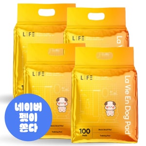 라비앙독 논슬립 패드 애견 강아지 배변 반려견 개 베이직 소형, 100매입, 4개
