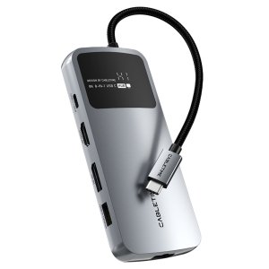 케이블타임 8K HDMI DP 미러링 기가비트 랜카드 10Gbps 멀티 허브 도킹스테이션 CB80G