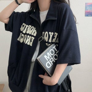 여름아우터 핏이쁜 반팔 워킹 아노락 집업 여자빅사이즈