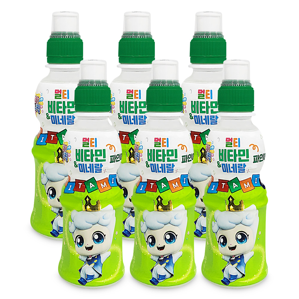 캐치티니핑 멀티비타민 미네랄 음료 어린이 간식 오로라핑 왕자핑 파인애플, 200ml, 6개
