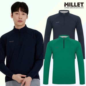 밀레남성티셔츠 아스킨 냉감 스판 봄여름 반집업 긴팔티 MXUST021
