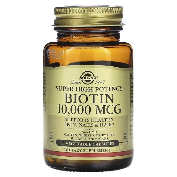 Solgar 슈퍼 고효능 비오틴 10000mcg 베지 캡슐 60정