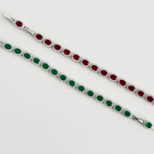 물방울 테니스 팔찌 에메랄드주얼리 루비브레이슬릿 유색보석