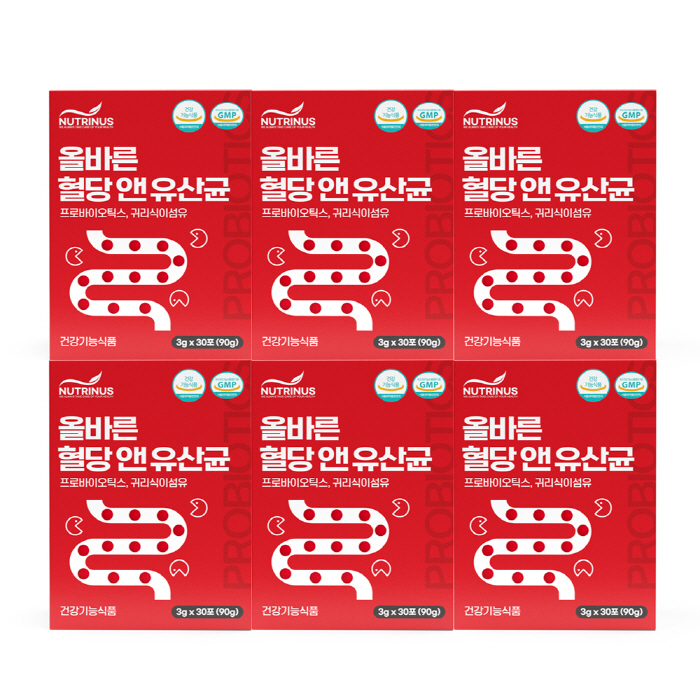 <b>프로바이오틱스</b> 귀리식이섬유 식후혈당케어 혈당앤유산균 6통