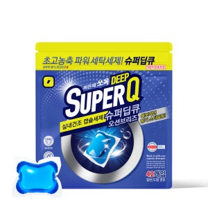 [선착순특가✨]슈퍼딥큐 캡슐세제 42개입 오션브리즈 초고농축 올인원 세탁 드럼 일반겸용