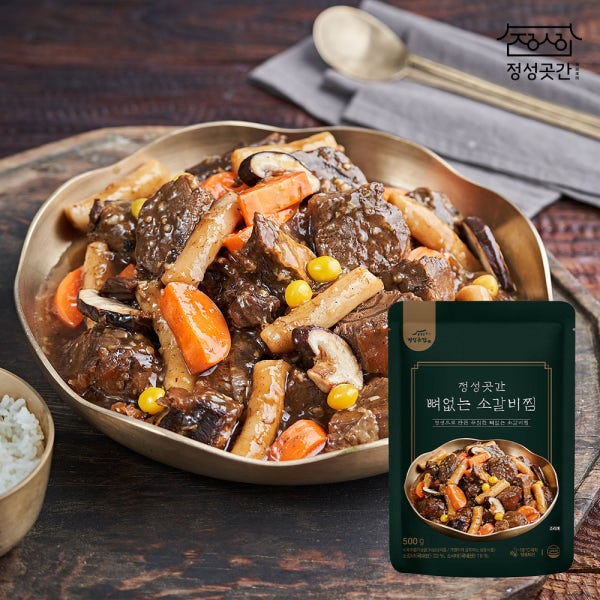 정성곳간 뼈없는 소 갈비 찜 강순의 국내산 국산 고기 간편식