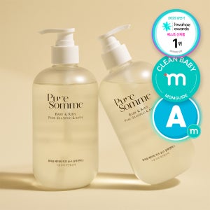 퓨어솜 아토 보습 아기 신생아 어린이 순한 샴푸앤바스 약산성 바디워시 500ml, 2개