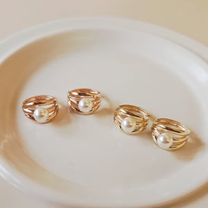 14k 핵 진주 링 귀걸이 코디 6mm 3.1g