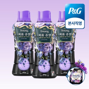 다우니 퍼퓸 쥬얼 자수정 베리 480g 향기 부스터 본품 3개 + (증정) 섬유유연제 200ml 샘플 1개