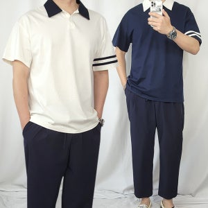 남성 피케티셔츠 반팔티 남자카라티