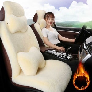 자동차시트커버 차량용 양털 방석 솜 고급 겨울 베이지 양모 타입 스모크 그레이 쿠션