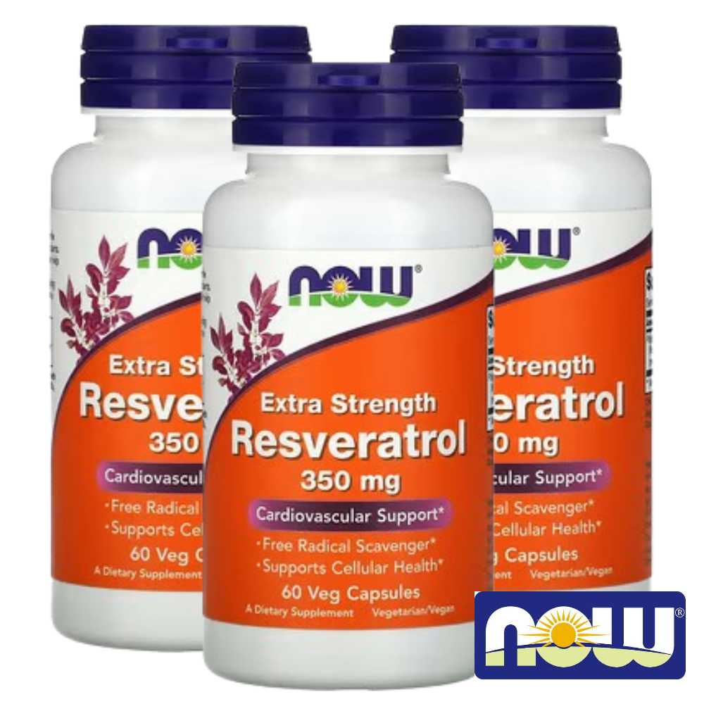 나우푸드 엑스트라스트렝스 <b>레스베라트롤 350mg</b> 60정 폴리페놀 호장근 식물성캡슐 3개