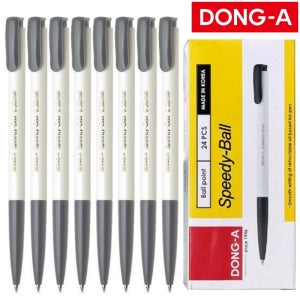 동아 스피디볼 기본 볼펜 1갑 155x45x65mm 185g 0.38mm 블랙, 24개