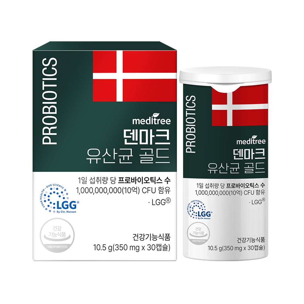 메디트리 덴마크 유산균 골드 프로바이오틱스 LGG 엘지지 알약 30캡슐, 1개