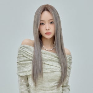 수제 통가발 스트레이트 25인치 슬릭컷 그레이