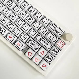 키글리 낙서 손글씨 키캡 PBT 염료승화 (125key) 기계식 키보드 XDA