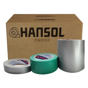 한솔테이프 폭 지정 주문제작 강력한 청테이프 녹색 은색 2500MM 25M