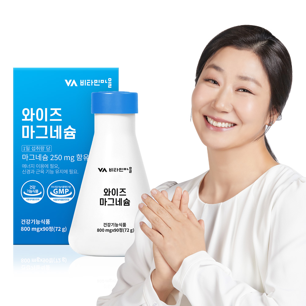 [3개월분] 비타민마을 와이즈 마그네슘 90정, 1개