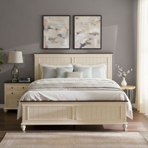 미라지가구 B1694-Bed 원목 침대 퀸 하단매트리스 포함 Q