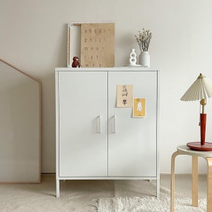 양문형수납장 여닫이수납장 양문 철제슬림 캐비넷 사이드 화이트 원룸 예쁜