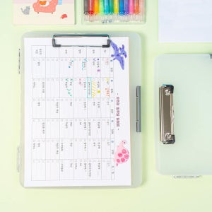 클립 바인더 파일 수납형 A4 반투명 케이스 보드 집게 파일함 신학기 준비물 보관 상자 유인물 과제 보관함