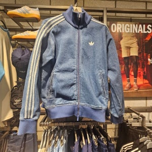 아디다스 아디컬러 데님 파이어버드 트랙탑 저지 집업 자켓 KD1517