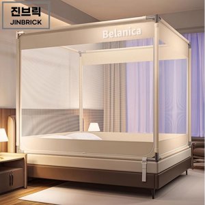 진브릭 사각 대형 모기장텐트 침대 2인 바닥있는