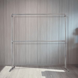 이동식 철제 옷가게 매장 행거 스탠드 대형 파이프행거 2단