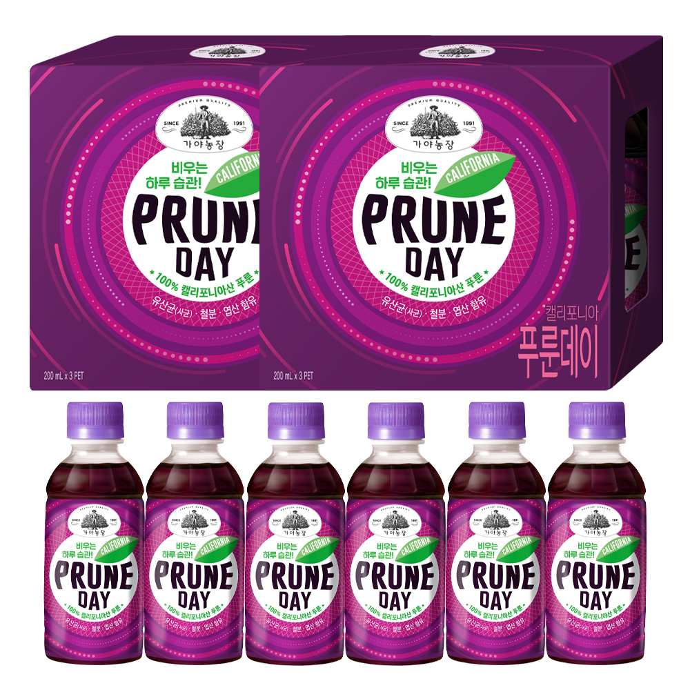 웅진 가야농장 푸룬주스 <b>변비</b>해결 200ml 6개