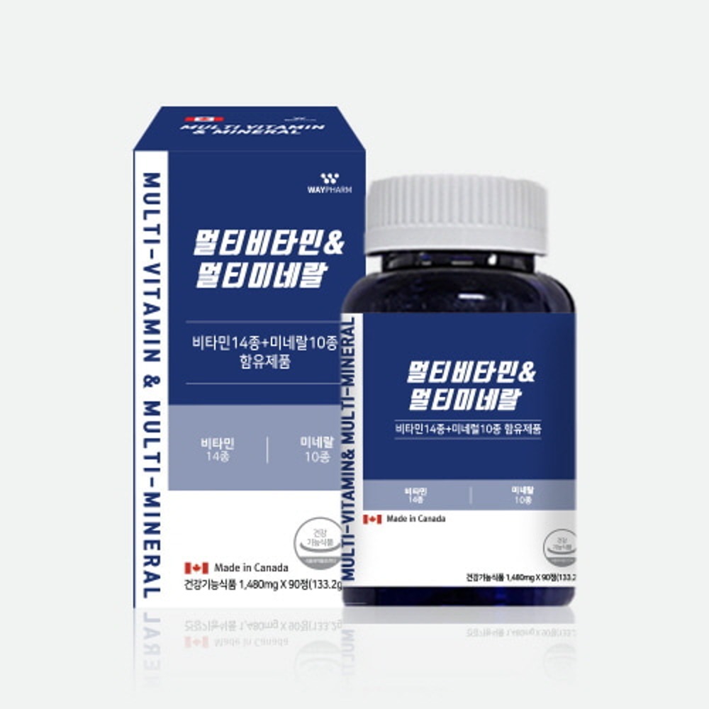 24중 복합기능성 웨이팜 멀티비타민 &amp; <b>미네랄</b> 1480mg x 90정