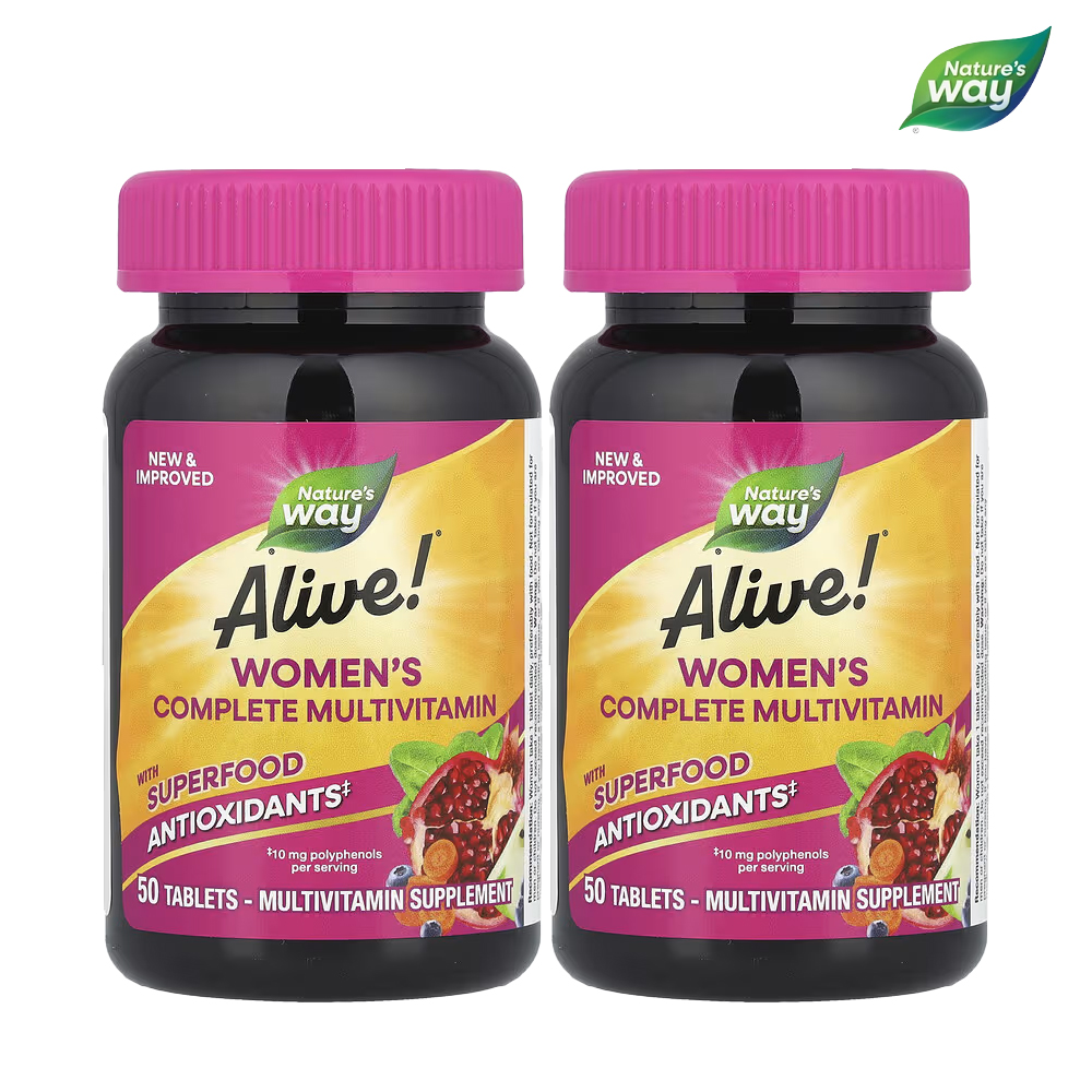 네이쳐스웨이 얼라이브 <b>우먼스 컴플리트 멀티비타민</b> 위드 수퍼푸드 안티옥시던트 50정 2개