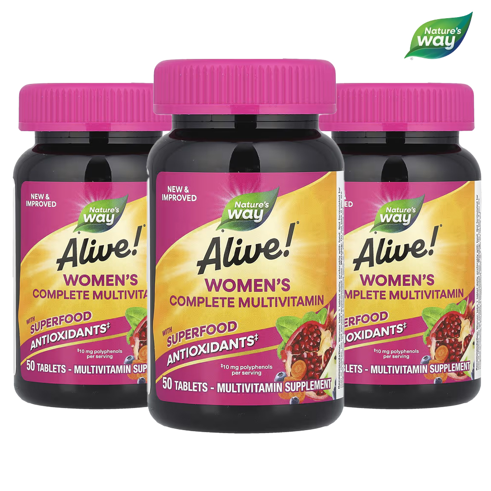 네이쳐스웨이 얼라이브 <b>우먼스 컴플리트 멀티비타민</b> 위드 수퍼푸드 안티옥시던트 50정 3개