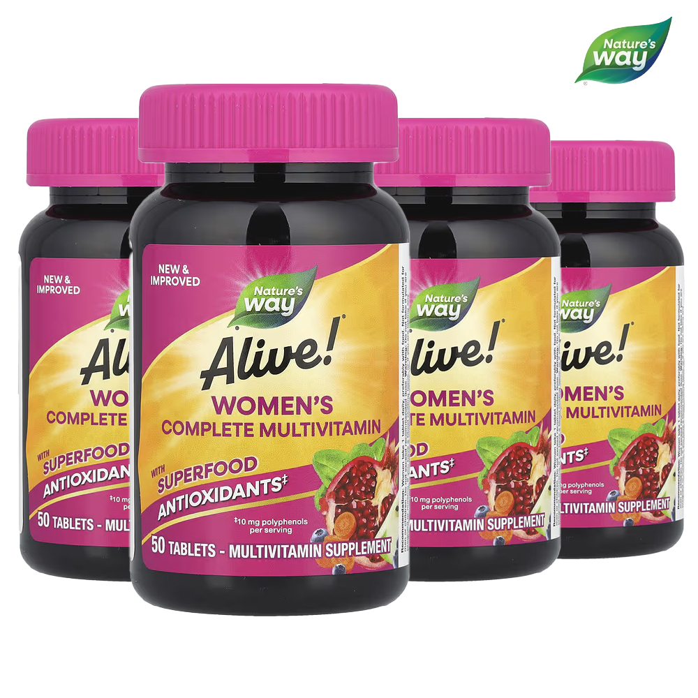 네이쳐스웨이 얼라이브 <b>우먼스 컴플리트 멀티비타민</b> 위드 수퍼푸드 안티옥시던트 50정 4개
