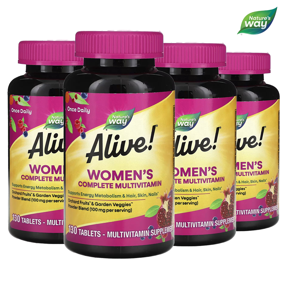네이쳐스웨이 얼라이브 <b>우먼스 컴플리트 멀티비타민</b> 헤어 스킨 네일 지원 130타블렛 4개