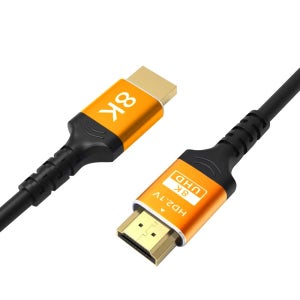 레알몰 8K 울트라 HDMI v2.1 UHD 슬림 골드메탈 케이블 1.8m, 1개