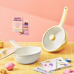 플렉스 틸트팬 IH 22cm+유리뚜껑 2종 택1 (그레이/옐로우)