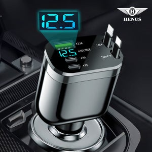 헤누스 오토릴 75W 차량용충전기 시거잭 고속 충전기 릴타입