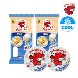래핑카우 벨큐브 24큐브 125g 플레인 2개 + 세모포션120g 8p 2개(2종 중 택 1) / 핑거푸드 와인 술 안주 치즈 간식