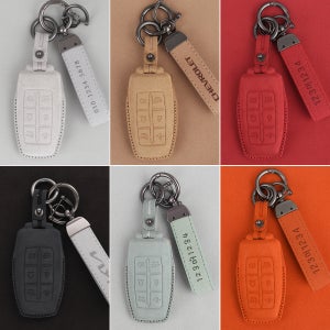 지엠지모터스 차키케이스 자동차 키커버 스마트 가죽 각인 홀더 키링 알칸타라