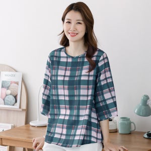 우일 여성 여름 인견 7부 블라우스 티셔츠 마담 중년 아줌마 엄마옷 상의