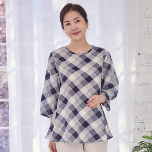 우일 여성 여름 인견 7부 블라우스 티셔츠 마담 중년 아줌마 엄마옷 상의