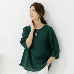 우일 여성 여름 인견 7부 블라우스 티셔츠 마담 중년 아줌마 엄마옷 상의