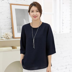 우일 여성 여름 인견 7부 블라우스 티셔츠 마담 중년 아줌마 엄마옷 상의