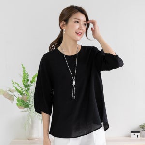 우일 여성 여름 인견 7부 블라우스 티셔츠 마담 중년 아줌마 엄마옷 상의